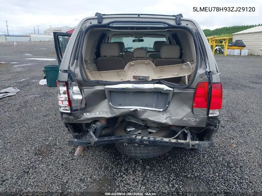 2003 Lincoln Aviator VIN: 5LMEU78H93ZJ29120 Lot: 42239414