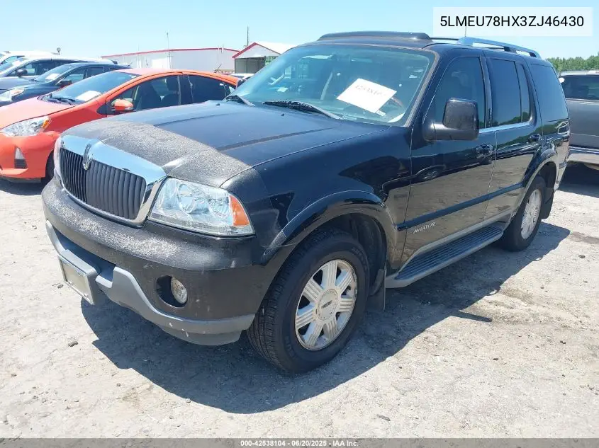 2003 Lincoln Aviator VIN: 5LMEU78HX3ZJ46430 Lot: 42538104