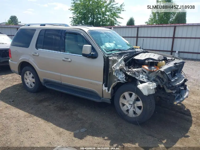 2005 Lincoln Aviator VIN: 5LMEU88H45ZJ18938 Lot: 42586236