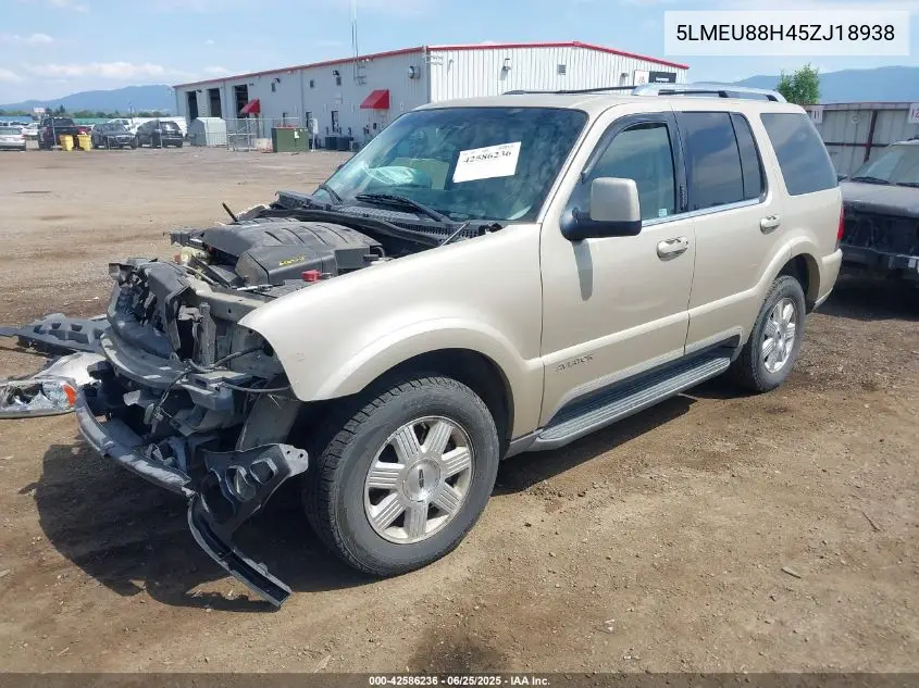 2005 Lincoln Aviator VIN: 5LMEU88H45ZJ18938 Lot: 42586236