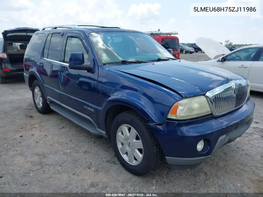 2005 Lincoln Aviator VIN: 5LMEU68H75ZJ11986 Lot: 42616047