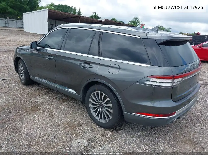 2020 Lincoln Aviator Reserve VIN: 5LM5J7WC2LGL17926 Lot: 42219896