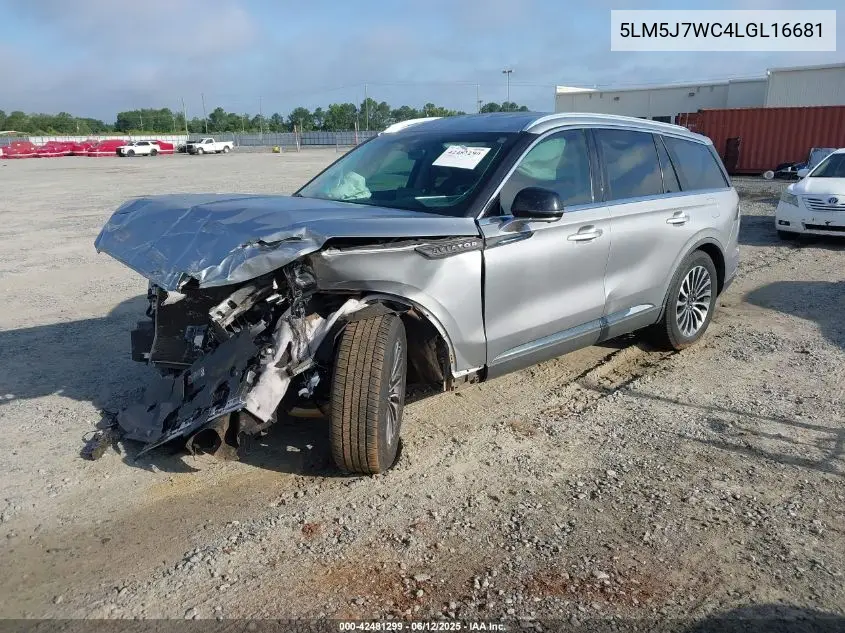2020 Lincoln Aviator Reserve VIN: 5LM5J7WC4LGL16681 Lot: 42481299