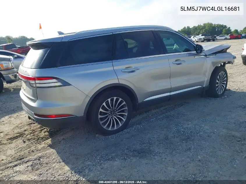 2020 Lincoln Aviator Reserve VIN: 5LM5J7WC4LGL16681 Lot: 42481299