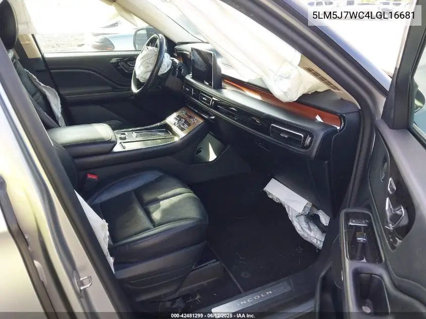2020 Lincoln Aviator Reserve VIN: 5LM5J7WC4LGL16681 Lot: 42481299