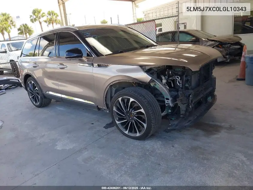 2020 Lincoln Aviator Reserve VIN: 5LM5J7XC0LGL10343 Lot: 42486201