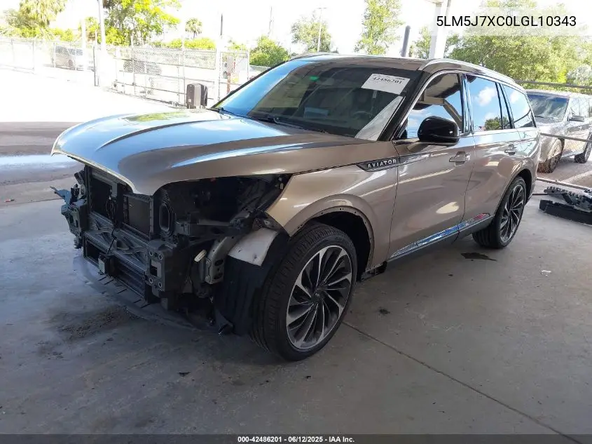 2020 Lincoln Aviator Reserve VIN: 5LM5J7XC0LGL10343 Lot: 42486201