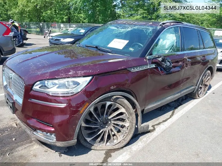 2020 Lincoln Aviator Reserve VIN: 5LM5J7XC5LGL04344 Lot: 42530138
