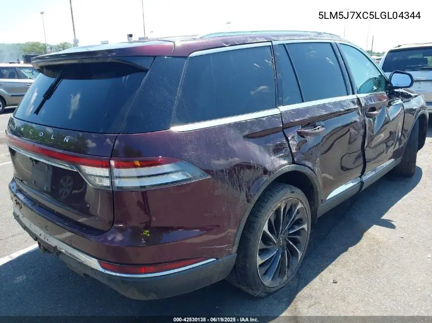 2020 Lincoln Aviator Reserve VIN: 5LM5J7XC5LGL04344 Lot: 42530138