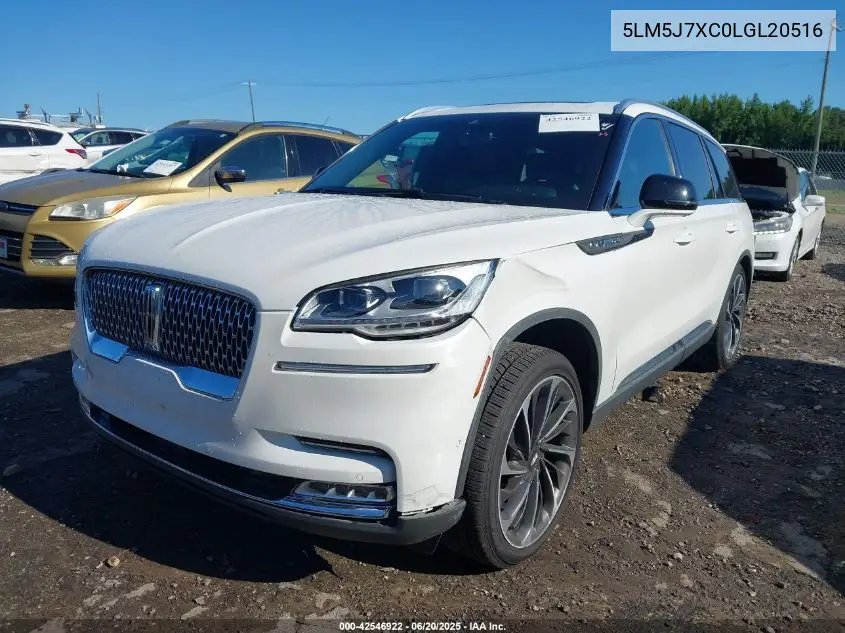 2020 Lincoln Aviator Reserve VIN: 5LM5J7XC0LGL20516 Lot: 42546922