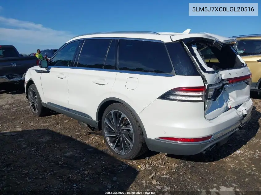 2020 Lincoln Aviator Reserve VIN: 5LM5J7XC0LGL20516 Lot: 42546922