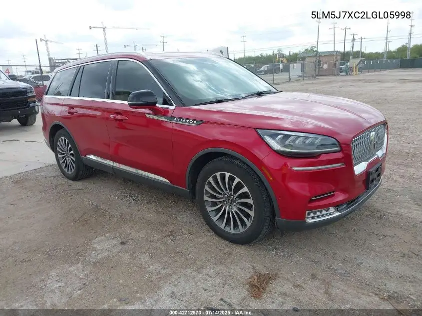 2020 Lincoln Aviator Reserve VIN: 5LM5J7XC2LGL05998 Lot: 42712573