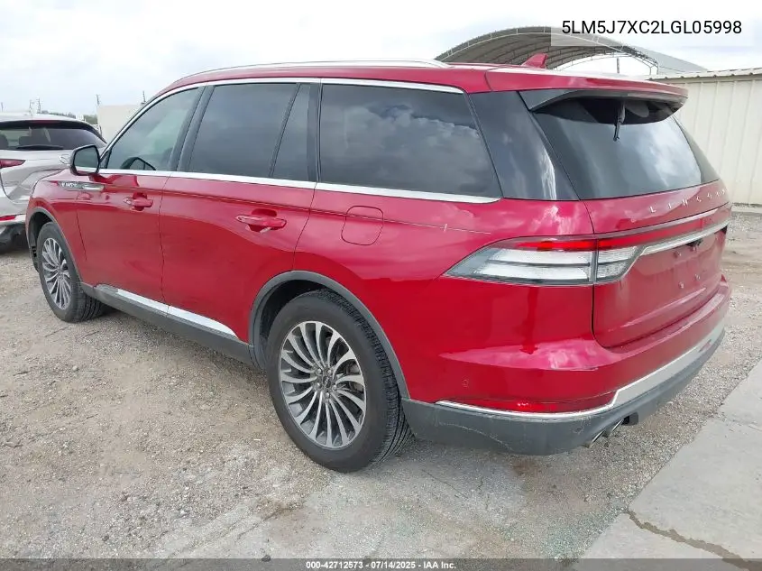 2020 Lincoln Aviator Reserve VIN: 5LM5J7XC2LGL05998 Lot: 42712573