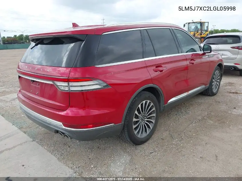 2020 Lincoln Aviator Reserve VIN: 5LM5J7XC2LGL05998 Lot: 42712573