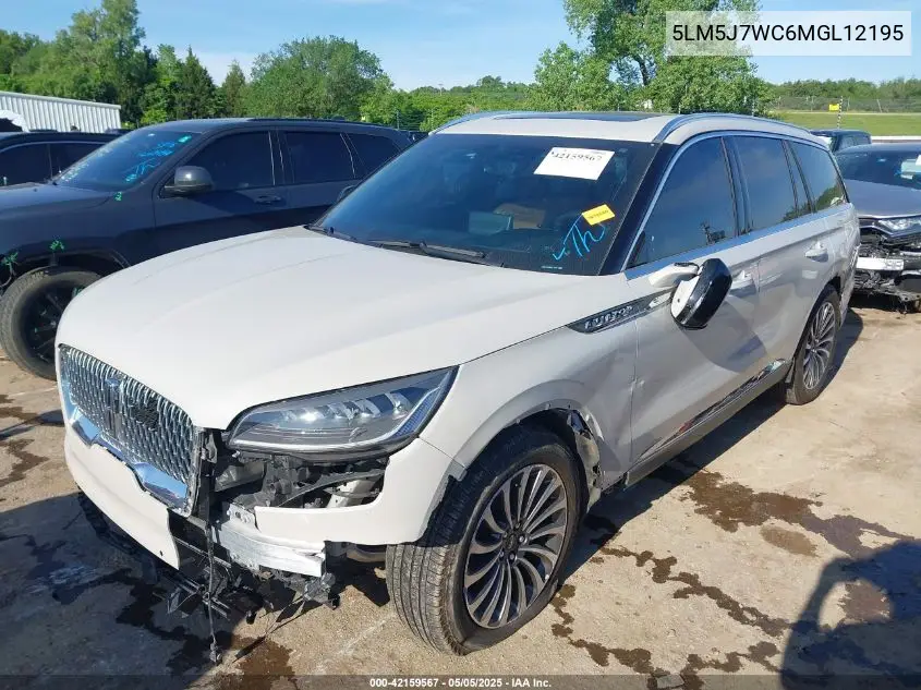 2021 Lincoln Aviator Reserve VIN: 5LM5J7WC6MGL12195 Lot: 42159567
