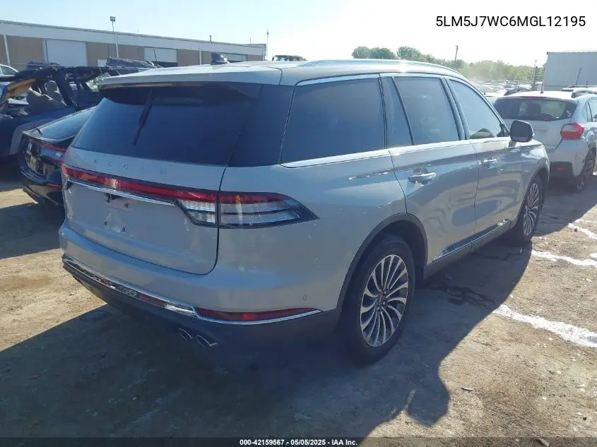 2021 Lincoln Aviator Reserve VIN: 5LM5J7WC6MGL12195 Lot: 42159567