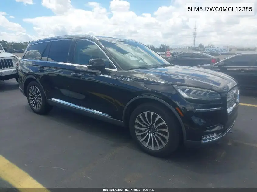 2021 Lincoln Aviator Reserve VIN: 5LM5J7WC0MGL12385 Lot: 42472422