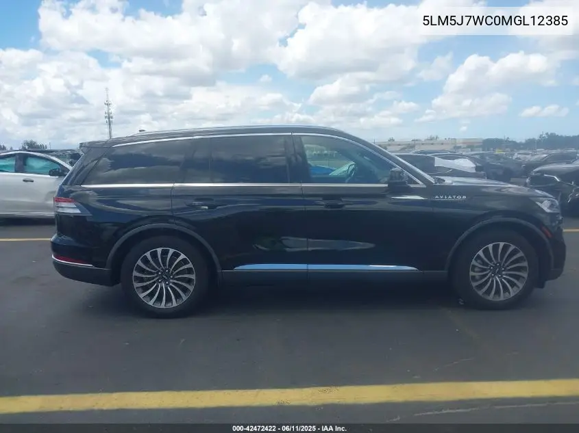 2021 Lincoln Aviator Reserve VIN: 5LM5J7WC0MGL12385 Lot: 42472422