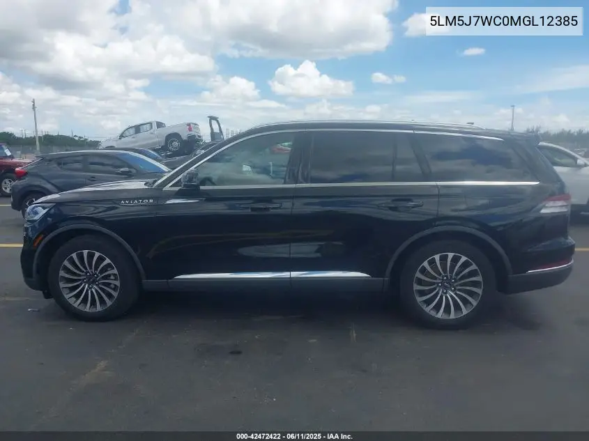 2021 Lincoln Aviator Reserve VIN: 5LM5J7WC0MGL12385 Lot: 42472422