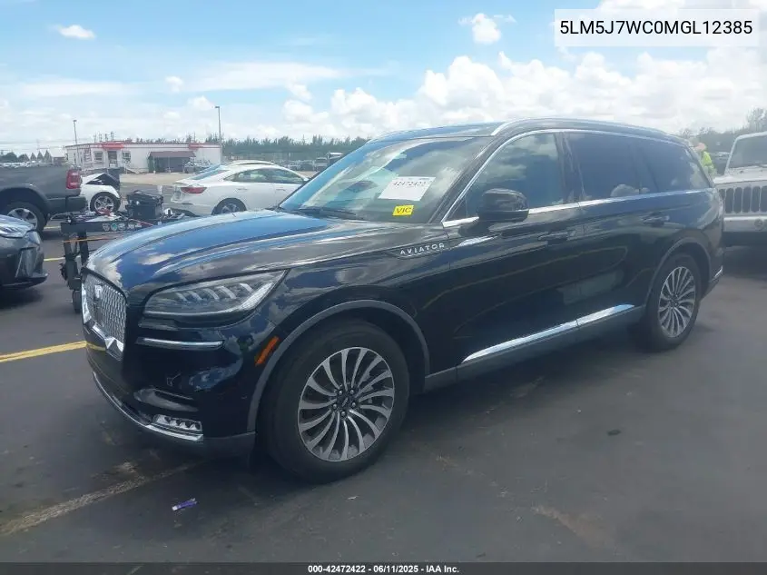 2021 Lincoln Aviator Reserve VIN: 5LM5J7WC0MGL12385 Lot: 42472422