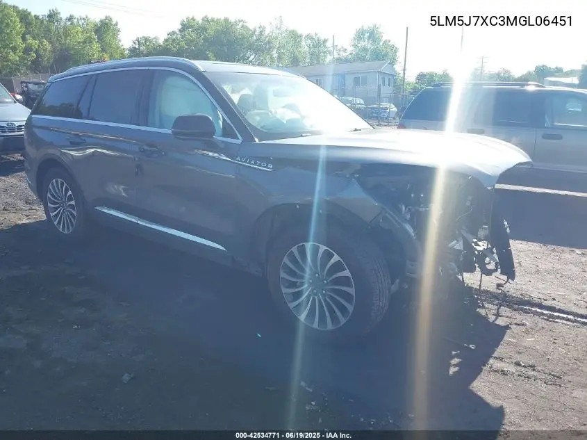 2021 Lincoln Aviator Reserve VIN: 5LM5J7XC3MGL06451 Lot: 42534771