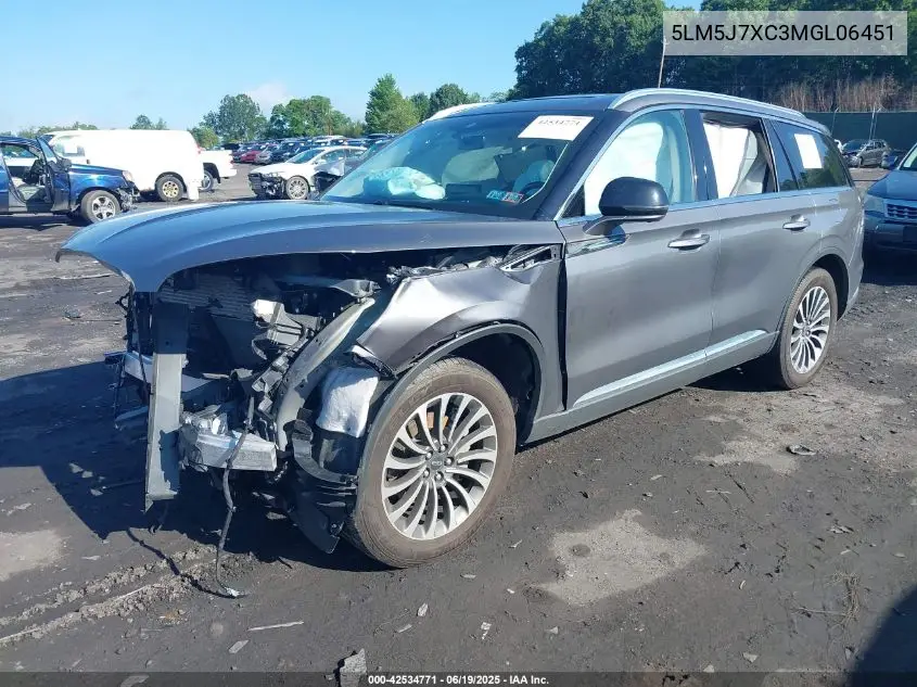 2021 Lincoln Aviator Reserve VIN: 5LM5J7XC3MGL06451 Lot: 42534771