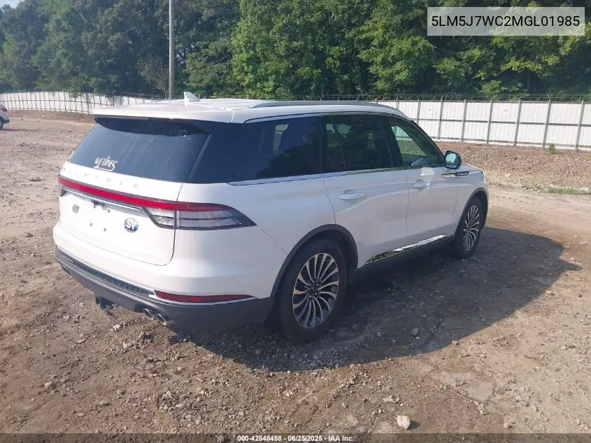 2021 Lincoln Aviator Reserve VIN: 5LM5J7WC2MGL01985 Lot: 42548458