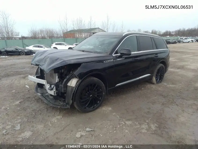 2022 Lincoln Aviator Reserve VIN: 5LM5J7XCXNGL06531 Lot: 11948470