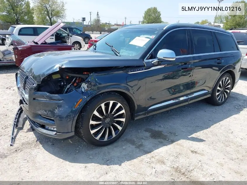 2022 Lincoln Aviator Black Label Grand Touring VIN: 5LMYJ9YY1NNL01216 Lot: 42225507