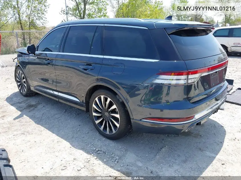 2022 Lincoln Aviator Black Label Grand Touring VIN: 5LMYJ9YY1NNL01216 Lot: 42225507