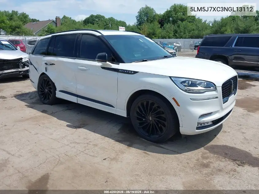 2022 Lincoln Aviator Reserve VIN: 5LM5J7XC3NGL13112 Lot: 42502026
