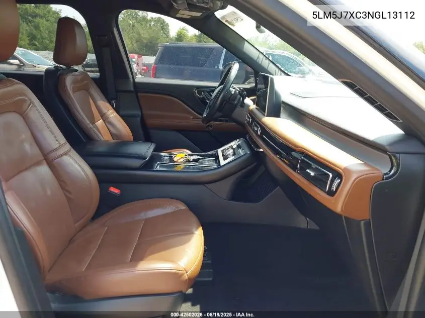 2022 Lincoln Aviator Reserve VIN: 5LM5J7XC3NGL13112 Lot: 42502026