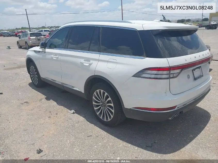 2022 Lincoln Aviator Reserve VIN: 5LM5J7XC3NGL08248 Lot: 42531218