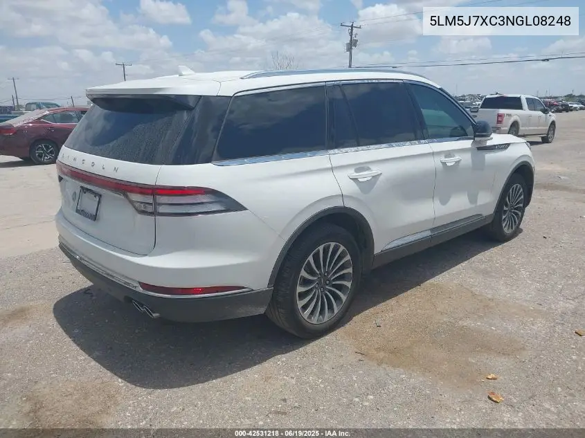 2022 Lincoln Aviator Reserve VIN: 5LM5J7XC3NGL08248 Lot: 42531218