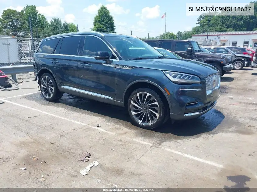 2022 Lincoln Aviator Reserve VIN: 5LM5J7XC9NGL18637 Lot: 42568444