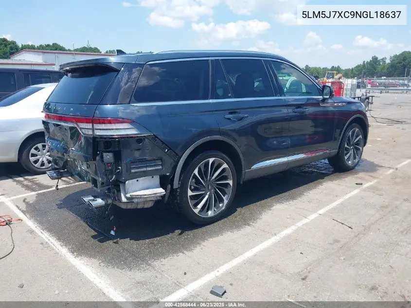 2022 Lincoln Aviator Reserve VIN: 5LM5J7XC9NGL18637 Lot: 42568444