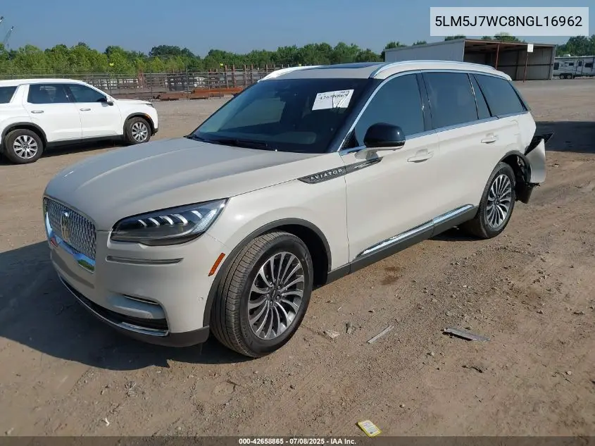 2022 Lincoln Aviator Reserve VIN: 5LM5J7WC8NGL16962 Lot: 42658865