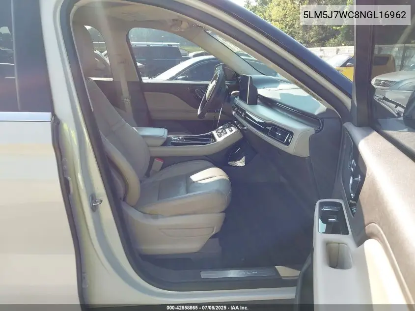 2022 Lincoln Aviator Reserve VIN: 5LM5J7WC8NGL16962 Lot: 42658865