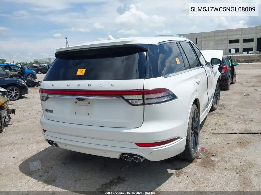 2022 Lincoln Aviator Reserve VIN: 5LM5J7WC5NGL08009 Lot: 42720562
