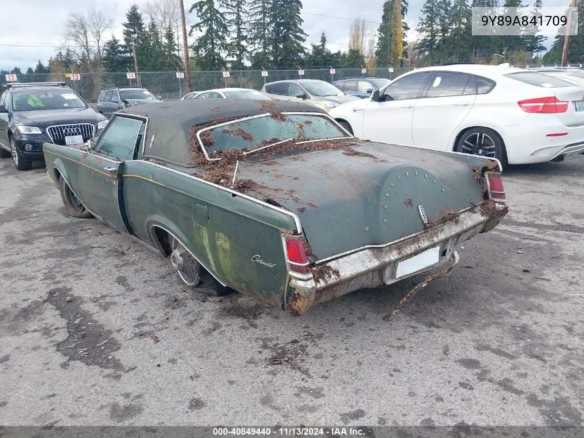 1969 Lincoln Continental VIN: 9Y89A841709 Lot: 40849440