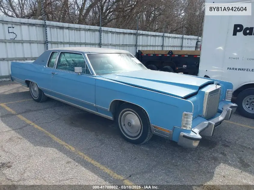 1978 Lincoln Continental VIN: 8Y81A942604 Lot: 41788602