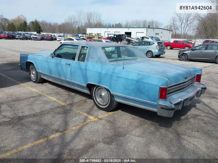 1978 Lincoln Continental VIN: 8Y81A942604 Lot: 41788602