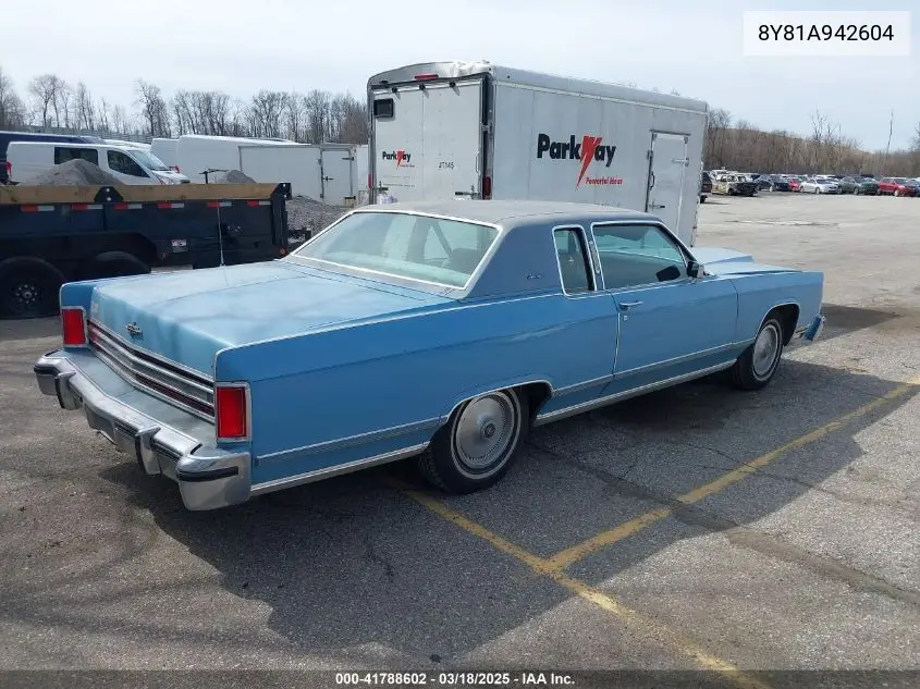 1978 Lincoln Continental VIN: 8Y81A942604 Lot: 41788602