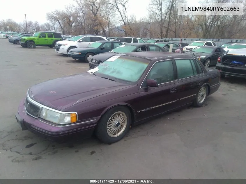 1994 Lincoln Continental Signature VIN: 1LNLM9840RY602663 Lot: 31711429