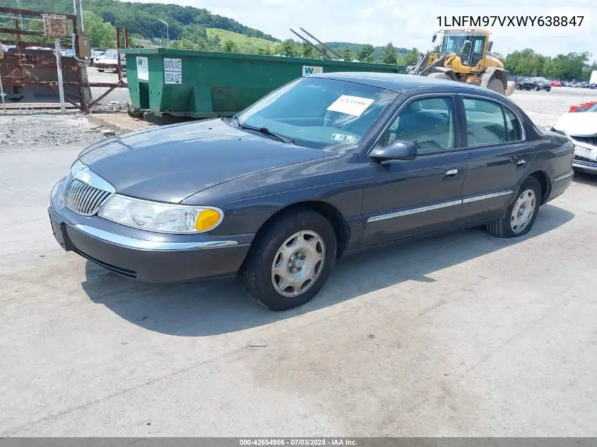 1998 Lincoln Continental VIN: 1LNFM97VXWY638847 Lot: 42654906