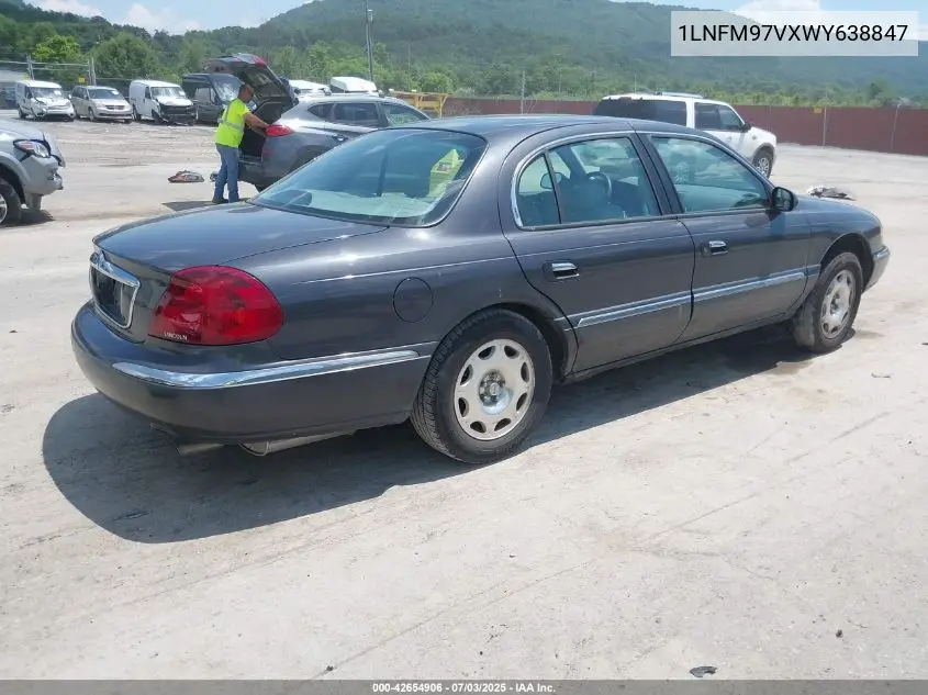 1998 Lincoln Continental VIN: 1LNFM97VXWY638847 Lot: 42654906