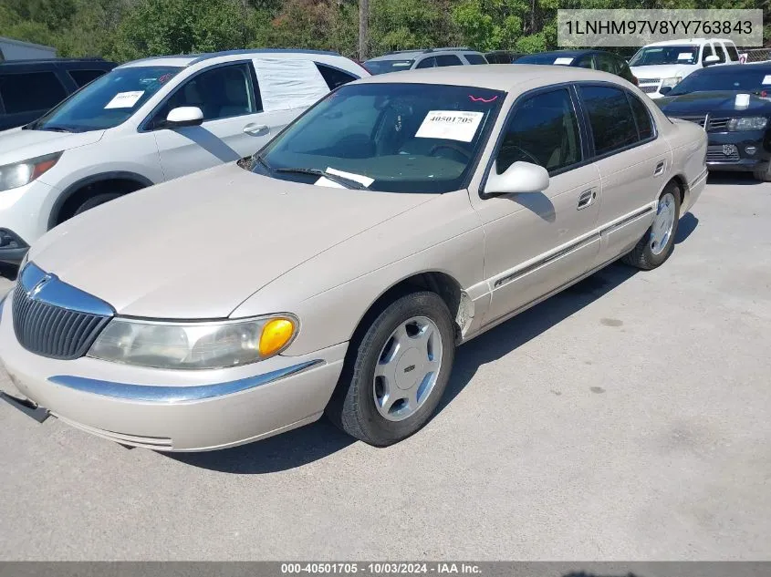 2000 Lincoln Continental VIN: 1LNHM97V8YY763843 Lot: 40501705