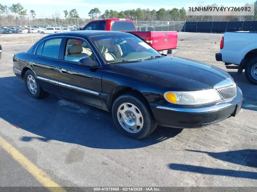 2000 Lincoln Continental VIN: 1LNHM97V4YY766982 Lot: 41575985