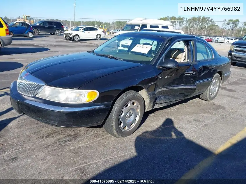 2000 Lincoln Continental VIN: 1LNHM97V4YY766982 Lot: 41575985