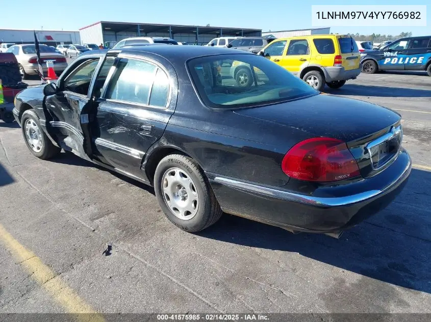 2000 Lincoln Continental VIN: 1LNHM97V4YY766982 Lot: 41575985